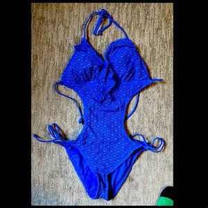 Lace Blue One Piece Women’s Swimsuit
